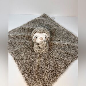 Carter's Security Blanket Sloth Stuffed Plush Lovey Embroidered Eyes Brown‎ Tan